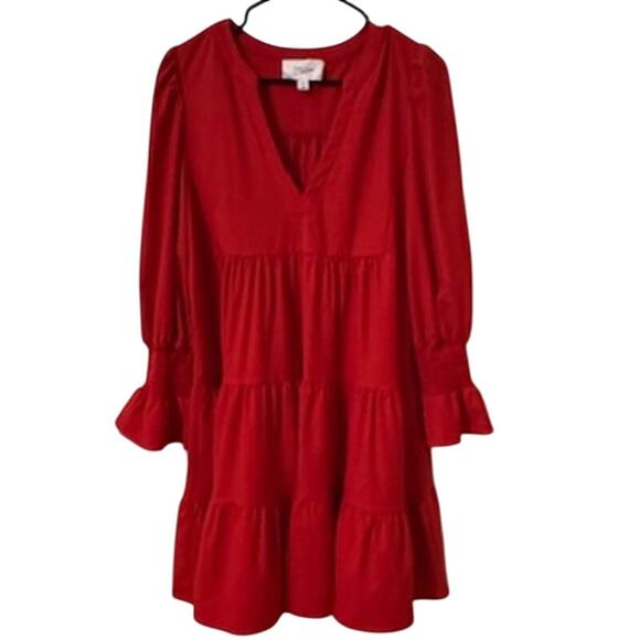 Tuckernuck Pomander Place Red Crepe Kenzo Dress M - Picture 3 of 6